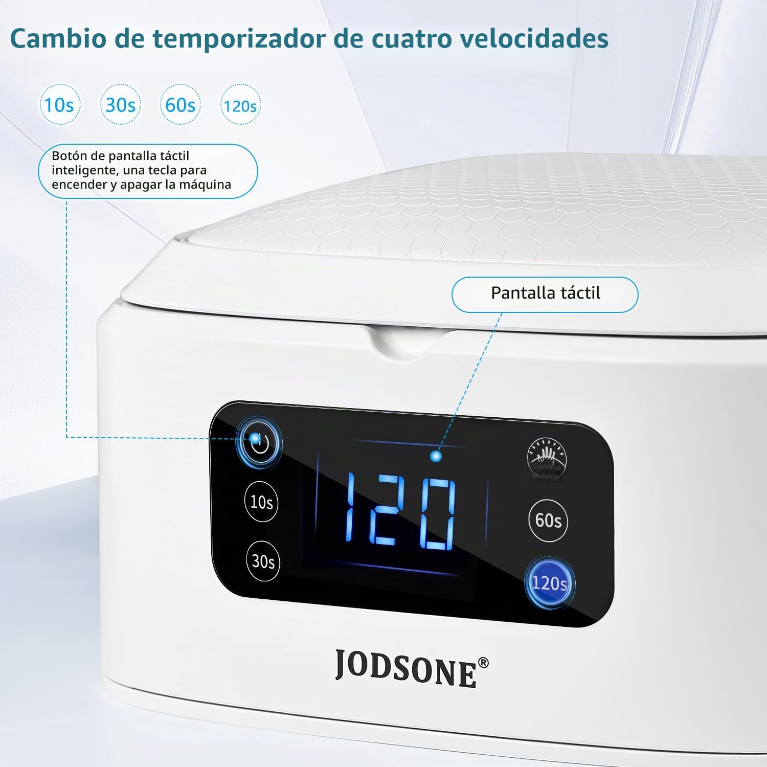 JODSONE Lámpara Uñas Semipermanentes U V LED con Almohadilla para Manos y Espacio Amplio para Salón - Portátil con Doble Pantalla, Secado Rápido para Uso Profesional