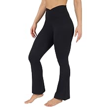 بنطال يوغا نسائي من Yogalicious بقصة ضيقة وخصر مرتفع ومقاوم للقرفصاء 29 بوصة/31.5 بوصة