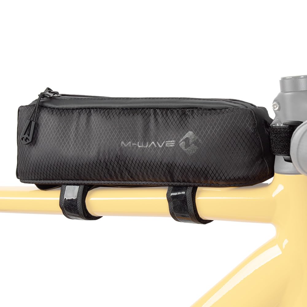 M-Wave Frame Bag Bicycle Gravel, Bikepacking, Waterproof, Reflective, Bicycle Bag, Rough Ride Top Black Series