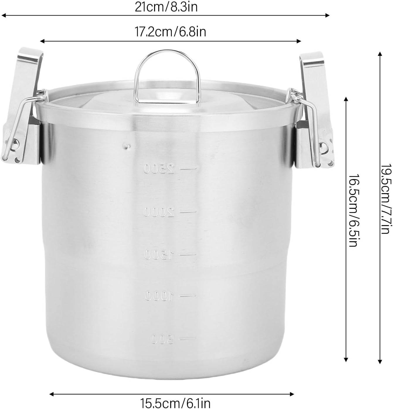 Fafeicy Camping Pot, 304 Stainless Steel Heat Proof Portable Medium Capacity Cookware for Hiking and Outdoor Cooking