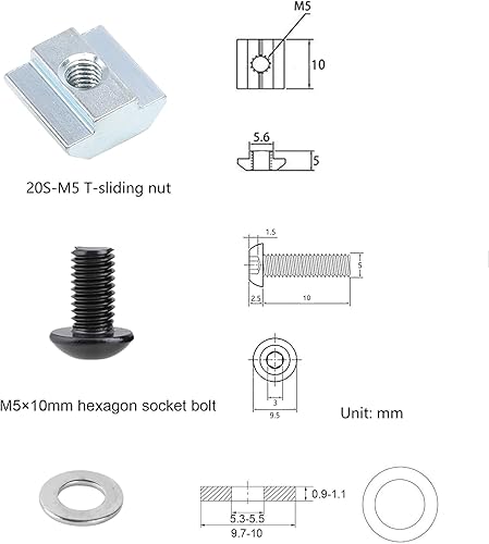 Miniatura 4 de 200 kits de tuercas de ranura en T para marco de perfil de extrusión de aluminio serie 2020, kit de tuercas de tornillo de ranura de 0.236 in, 40