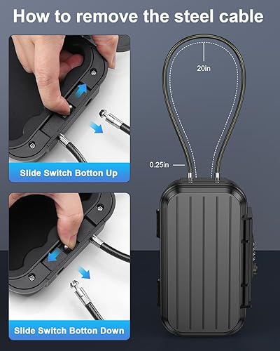 Miniatura 7 de Caja de seguridad portátil para regalos de Navidad, caja de seguridad con combinación de 4 dígitos para viajes, caja de seguridad pequeña antirrobo