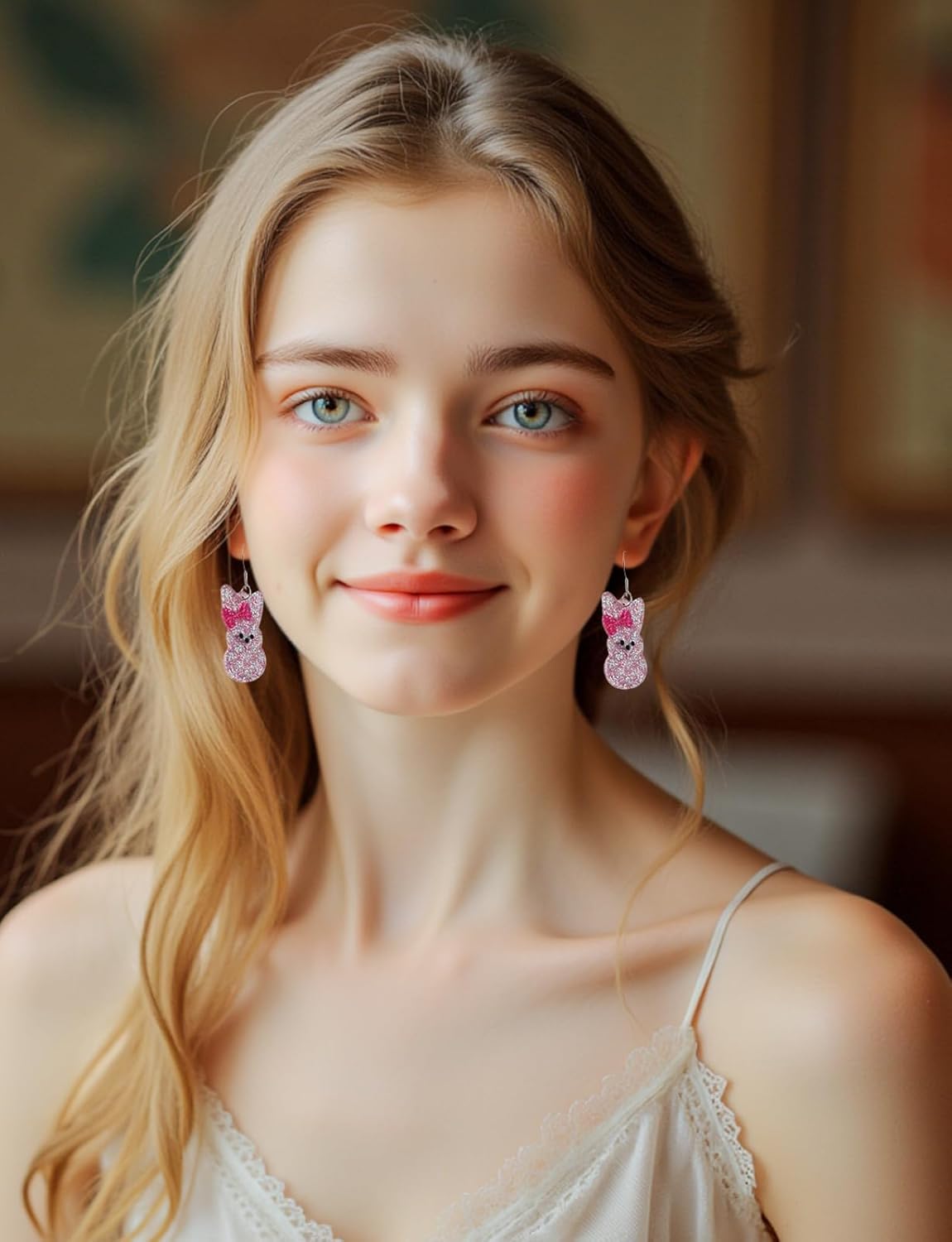 Easter Drop Acrylic Earrings Cute Bunny Egg Rabbit Colorful Flower Animal Dangle Spring Earrings for Women - Image 2