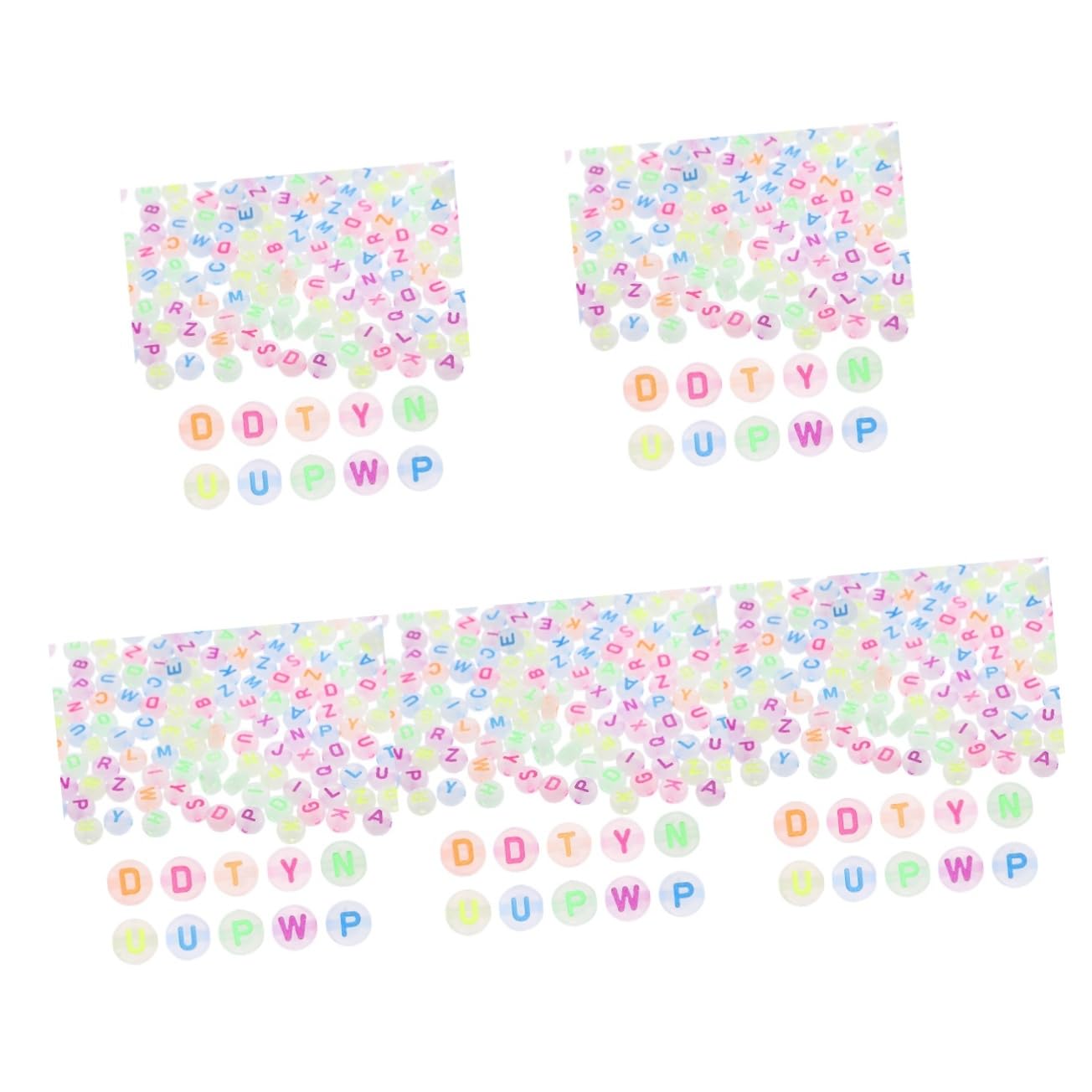 LIFKOME Abalorios Coloridos Luminiscentes De Letras De Cuentas Sueltas Para Diy Pulseras Y Manualidades Material Decorativo 1000 Piezas X 5