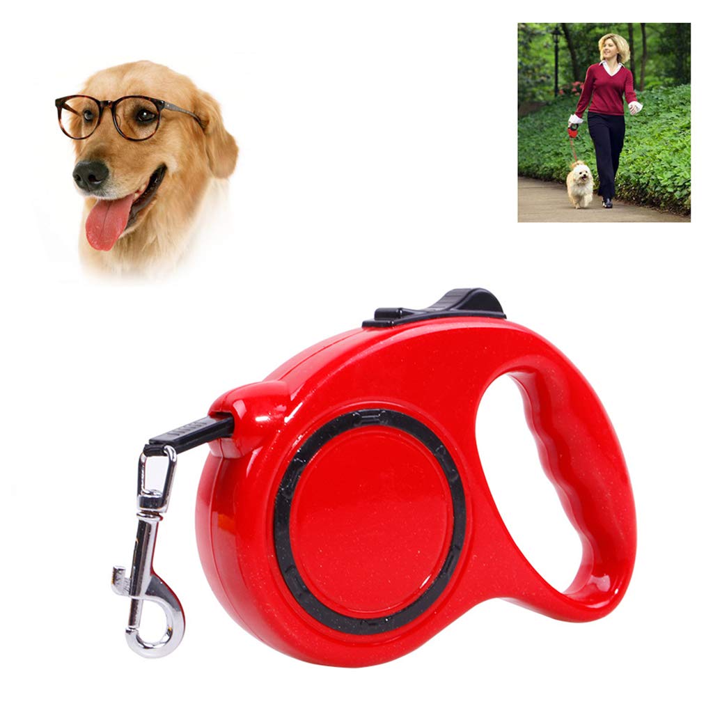 Cuerda de tracción para Mascotas retráctil automática de 3 m, Correa Extensible para Caminar, roja, cómoda y respetuosa con el Medio Ambiente