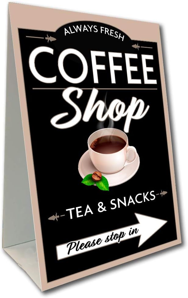 Coffee Shop (Arrow) Economy A-Frame Sign 2 Feet Wide by 3 Feet Tall