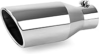 Vista 22 de Richeer Punta de escape de entrada de 3 pulgadas, salida de 6 pulgadas, longitud total de 15 pulgadas, punta de escape de acero inoxidable