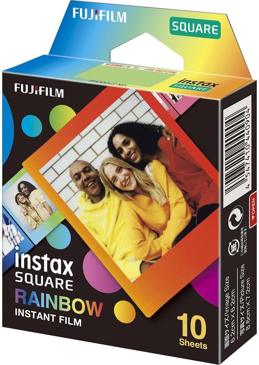 Fujifilm Instax Square Sq 1 Glacier Blue | Fotocamera A Sviluppo Istantaneo | Modalità One-Touch Selfie & SQUARE Rainbow, Film Pellicola Istantanea, Formato Quadrato