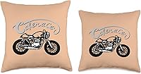 Vista 3 de American Cafe Racer Motorcycle Apparel and Merch Cafe Racer Biker Men Women Adult Teens Boys Girls Kids Youth Throw Pillow, 16x16, Multicolor