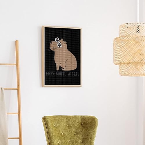 Miniatura 4 de Don't Worry Cute Capybara Square Full Drill Diamond Wall Art Kits for Adults Crystal Picture Home Decor