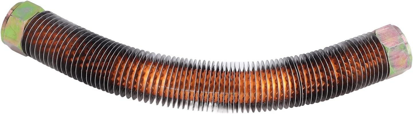 Air Compressor Exhaust Tube, Brass Air Compressor Discharge Tube M27 x 1.5mm Threaded Discharge Line with Heatsink Fins - Length (30cm)