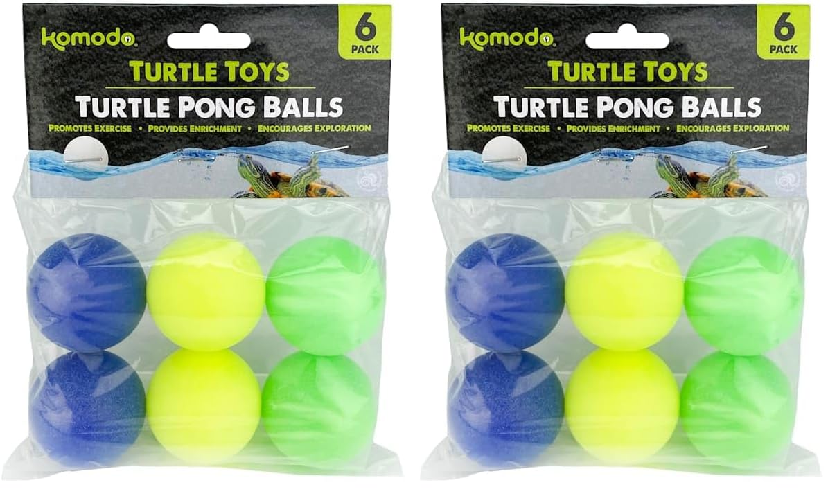 Komodo Ping Pong Ball Toy for Aquatic Turtles Assorted Colors Pack of 2