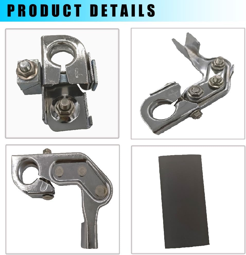 Positive & Negative Battery Terminal Clamp Set Compatible with Ford Super Duty F250 F350 F450 & Silverado 1500 2500 3500 Pickup Trucks Replace Positive 926-603 BT4Z-14450-SD & Negative BT4Z-14450-BA
