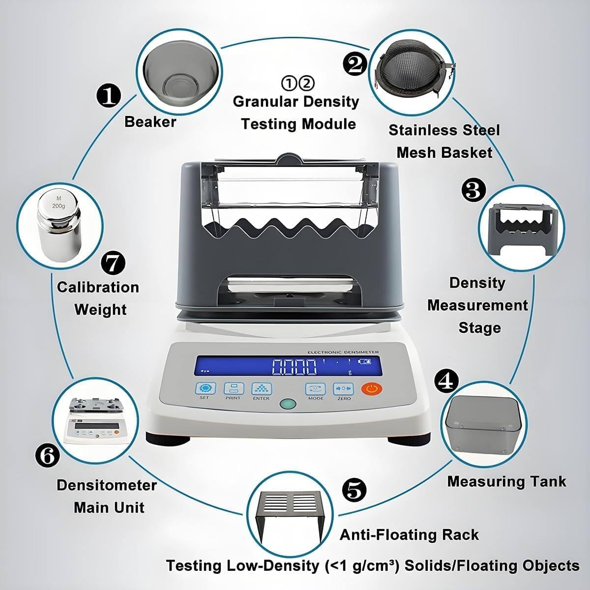 Gold Purity Tester Machine, Digital Gold & Silver Tester Machine with Density Meter, 0.001g/cm³ Accuracy, Gold Purity Tester, for Jewelry Shops & Pawn Shops MDJ-1200A
