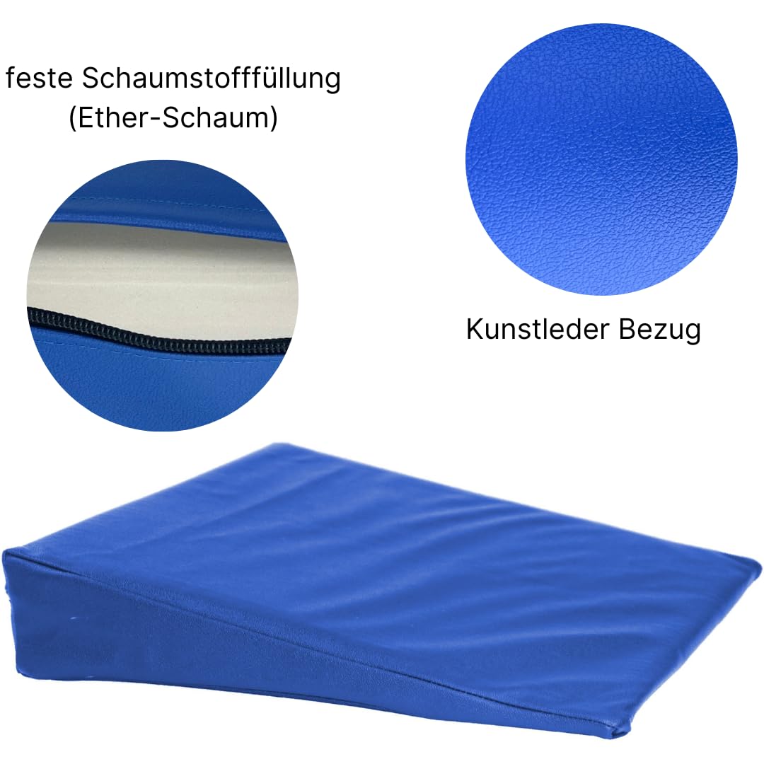 ATC Handels GmbH Lagerungskissen in eckig und rund mit hochwertiger Schaumstofffüllung und Kunstlederbezug in verschiedenen Größen - für Massage (schwarz, eckig 40x40x10/2 cm)