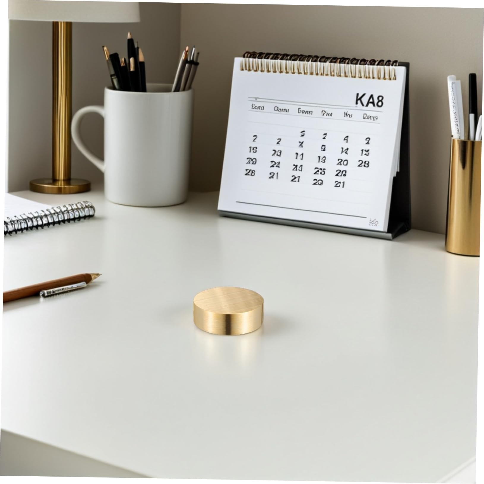 2 Stück Runde Briefbeschwerer aus Messing für Kalligrafie und Malerei