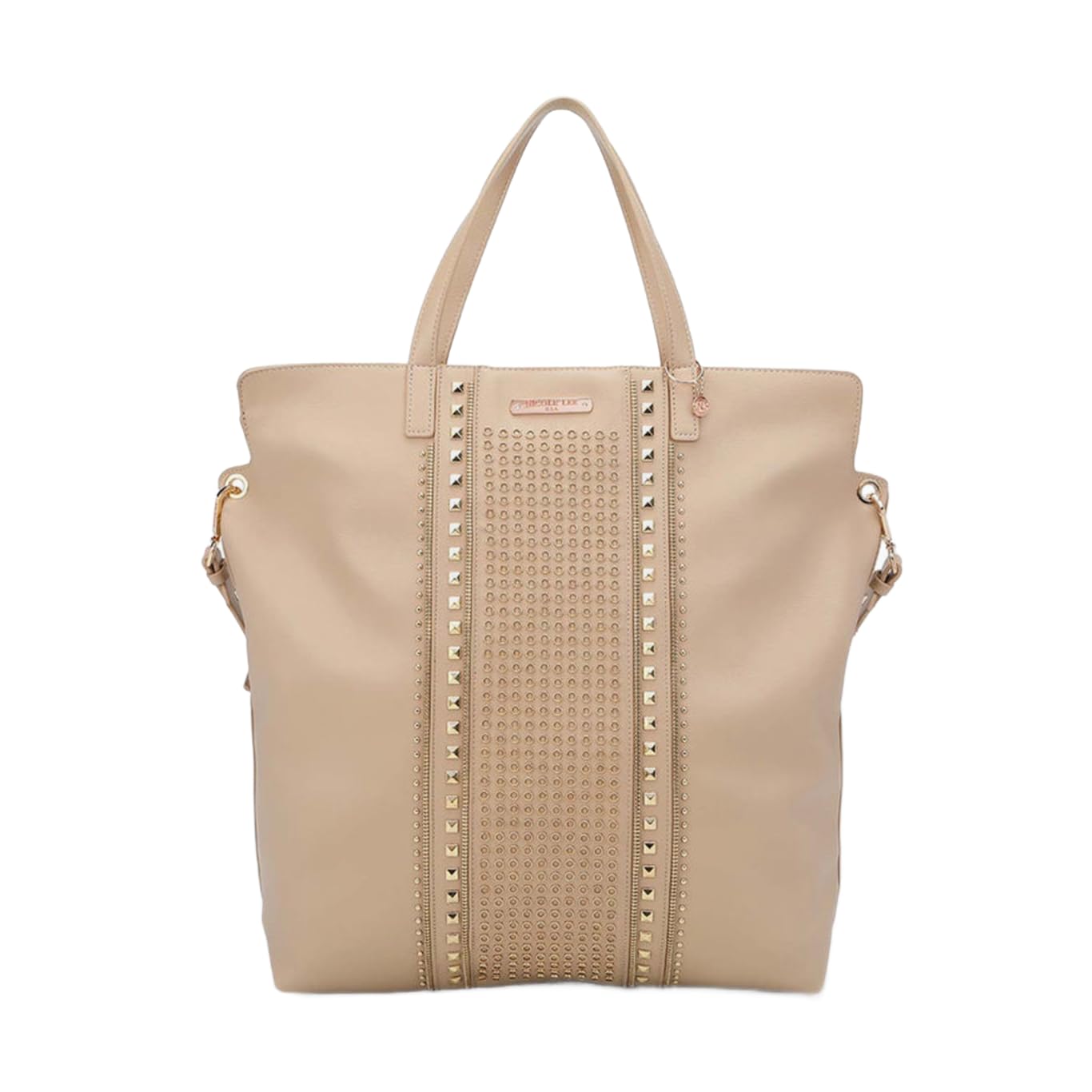 Studded Decor Red Tote Bag