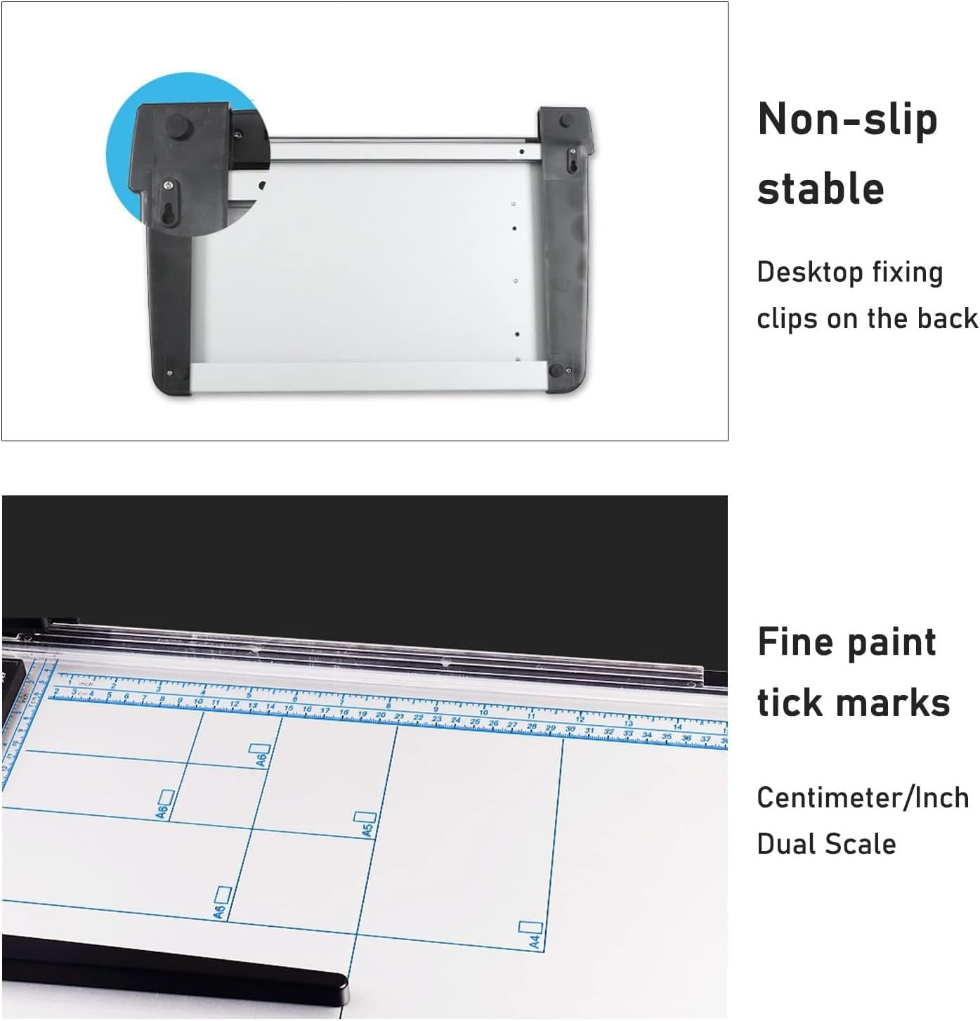 Schwerlast-Papierschneider, A2/A3/A4, manueller Hebelschneider mit Sicherheitsschutz und rostfreier Metallplatte für Fotos und Filme