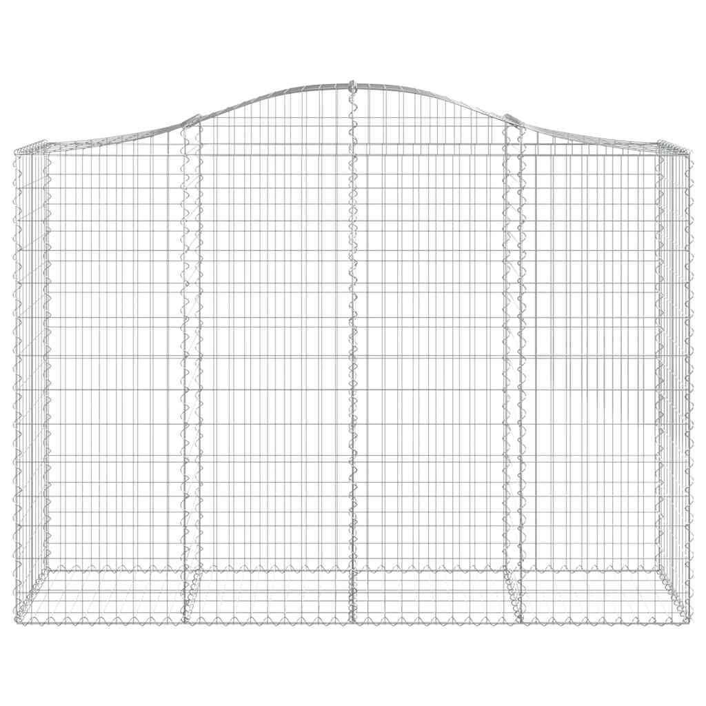 Gaviones con arco alto, 12 unidades, 200 x 50 x 140/160 cm, hierro galvanizado, para barreras de jardín y privacidad, como paredes decorativas de gaviones de alambre resistente con estable
