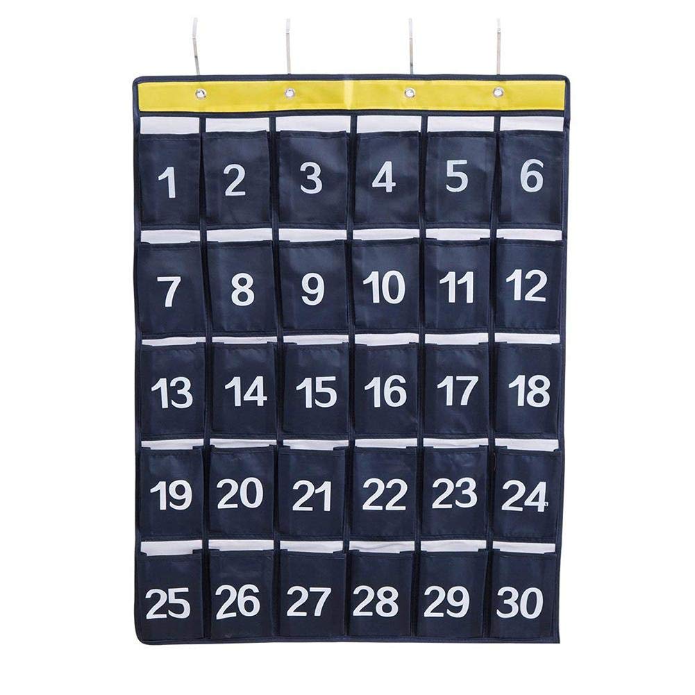 Buy Pocket Chart Numbered Pocket Charts Calculator Hanging Storage Organizers Oxford Fabric