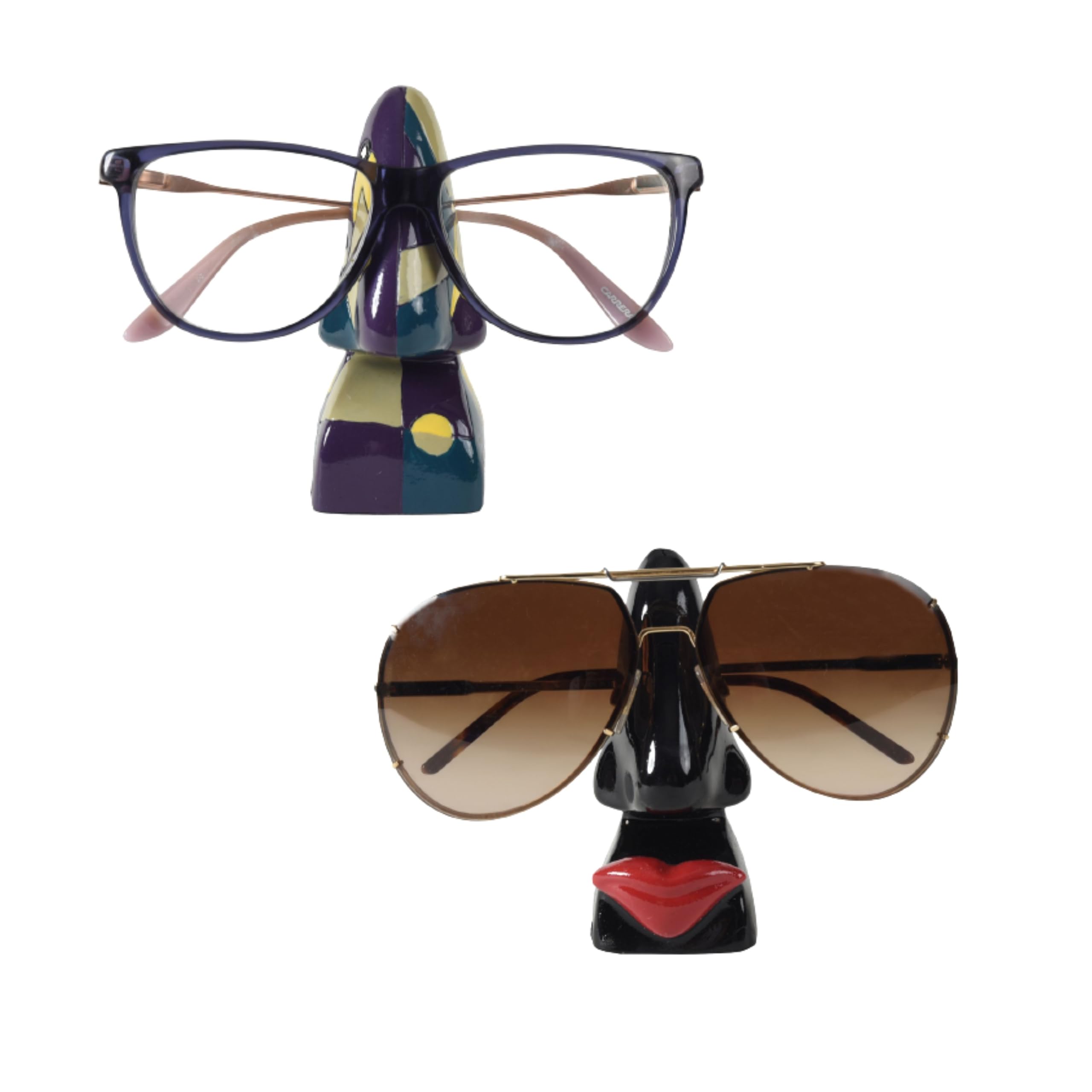 VIVID VividVisionInt® Hard RESIN Material Nose Shape Eyeglasses Storage/Stand/Holder/Display Stand for office Table/Study Table/ ideal for Specs/Sunglasses/Reading Glasses/Goggle- Black - PURPLE-image-42