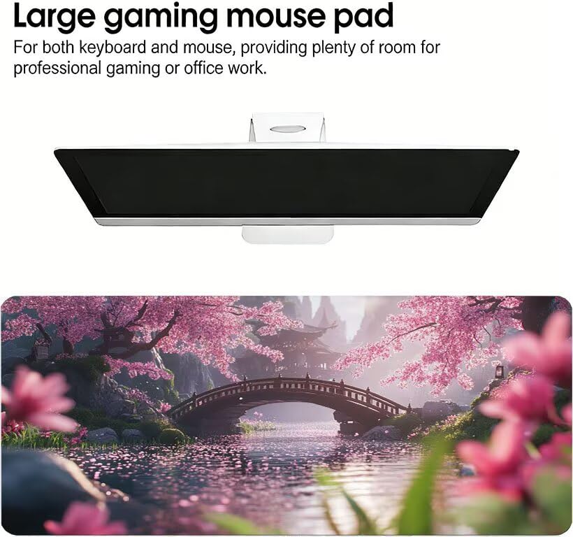 Podkładka pod mysz do gier różowa XXL podkładka pod mysz pokład 1400 x 600 x 3 mm Poprawa precyzji i szybkości, podkładka pod mysz do gier antypoślizgowa gumowa podstawa, do dekoracji Burea DZ-263