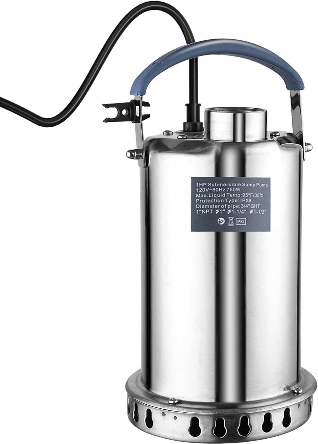 Buy PANRANO 1HP Sump Pump Submersible Water Pump Stainless Steel