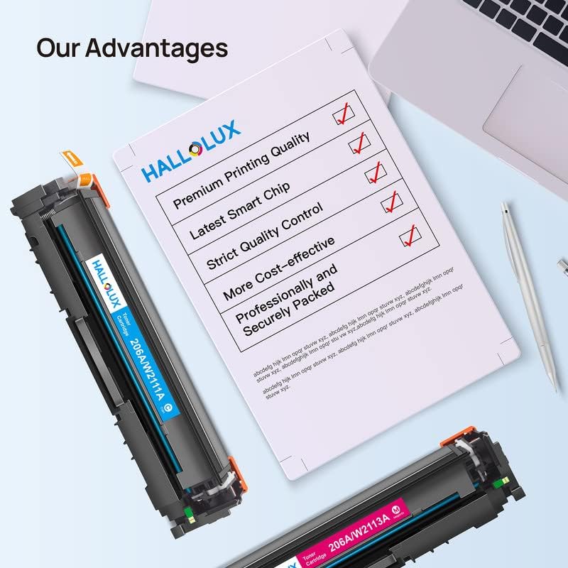 HALLOLUX 206A 206X Toner Cartridges (with Chip) for HP 206A Toner Cartridges 4 Pack Compatible with LaserJet Pro MFP M283fdw M283cdw M255dw M282nw Printer Toner (BCMY, 4P)