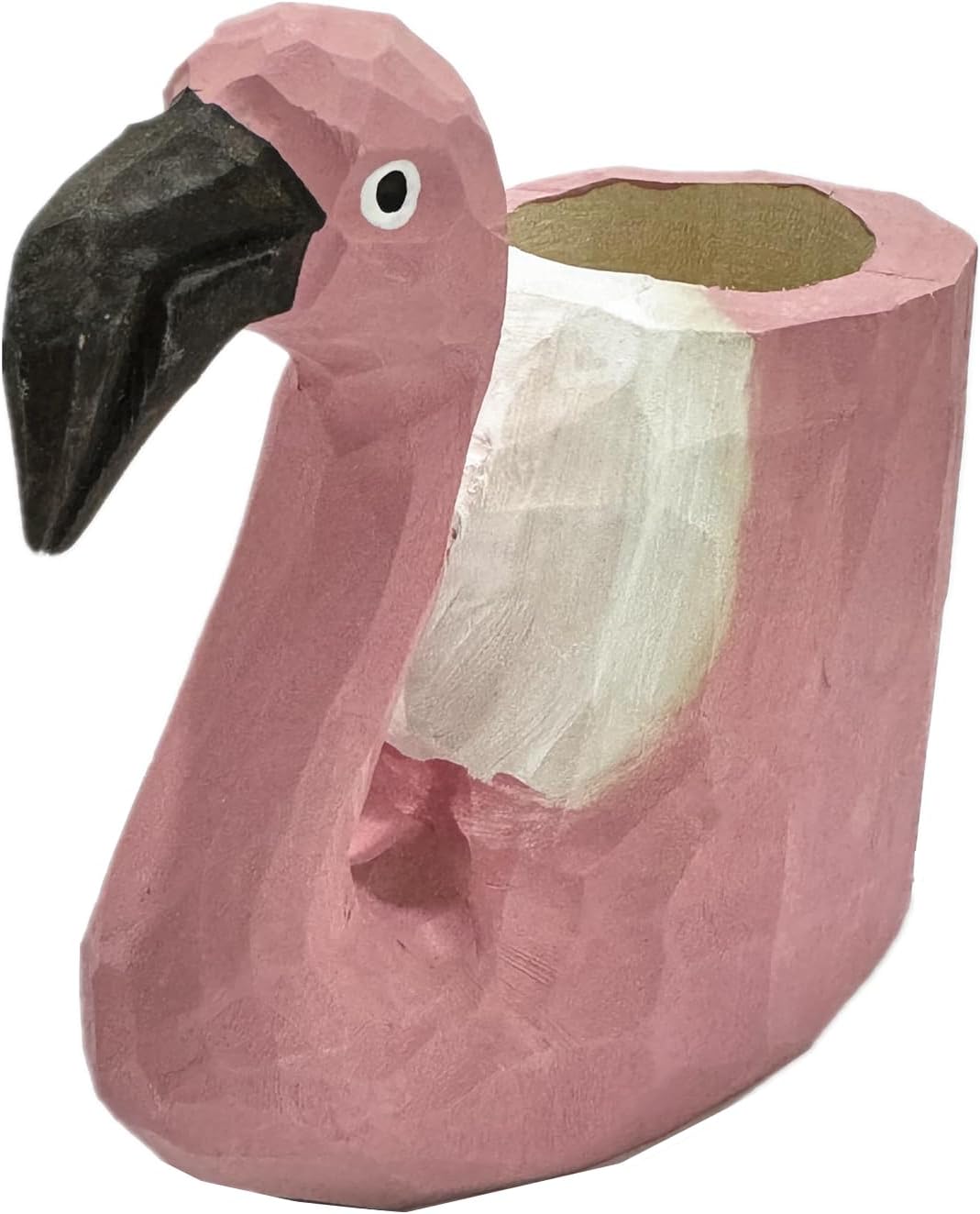 TANG SONG Creative Wood Carving Handicrafts Flamingo Pen and Pencil Holder Office Desk Supplies Organizer Pencil Cup