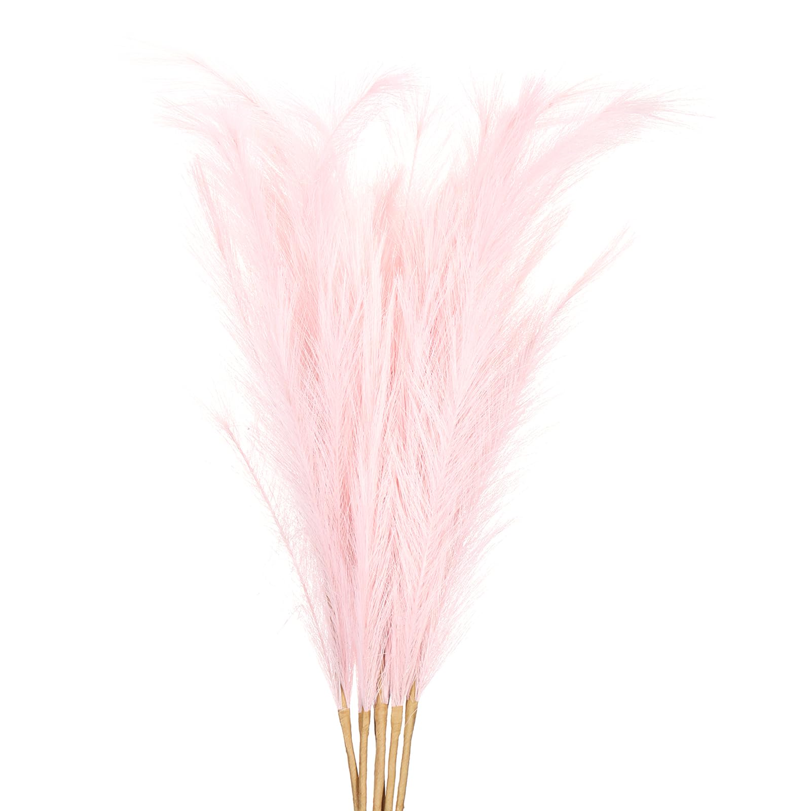 PATIKIL 37.8in Tall Pampas Decor, 7pcs Large Artificial Pampas Bulk Long Fluffy Faux Grass Dried for Home Boho Decor Vase Wedding Wall Ground, Pink