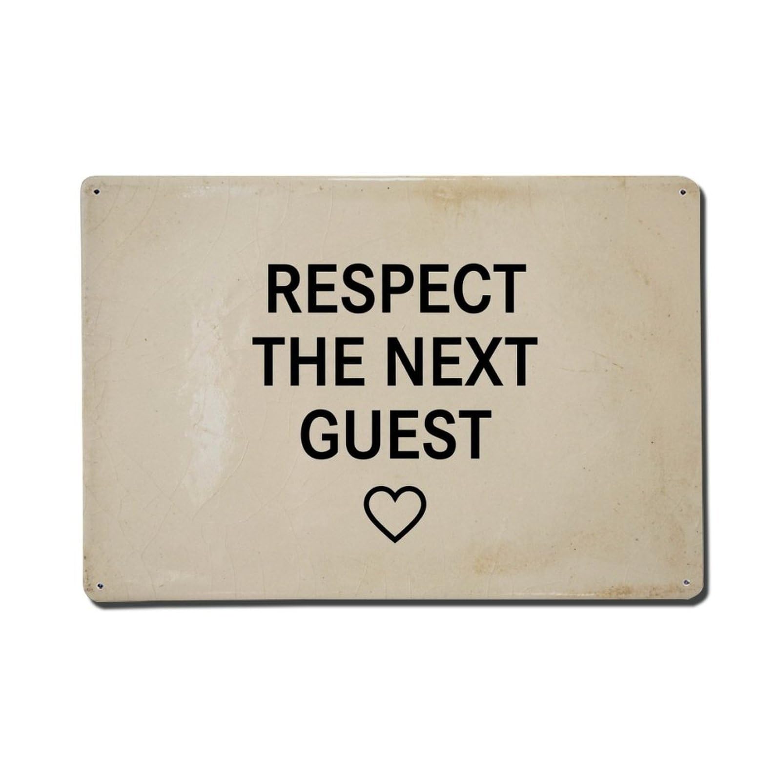 Olhnbad Style Respect The Next Guest Bathroom Quote Metal Tin Sign