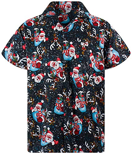 V.H.O. Funky Camisa-Hawaiana, Manga-Corta, Skull, Negro, XS