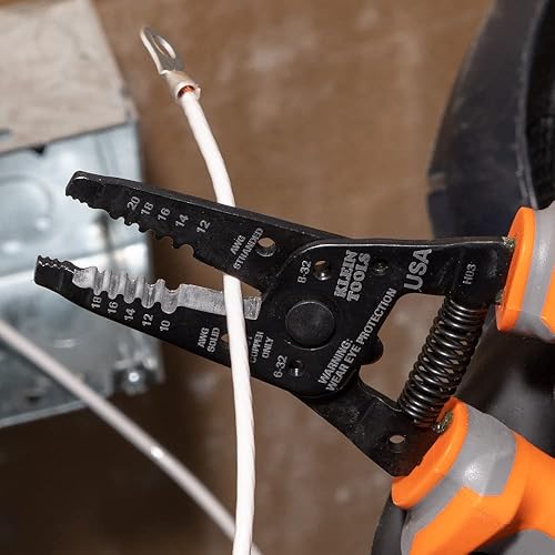 Miniatura 8 de Klein Tools 11055RINS - Pelacablescortador aislado Klein Kurve, fabricado en Estados Unidos, herramienta aislada de 1000 V corta y tiras de alambre