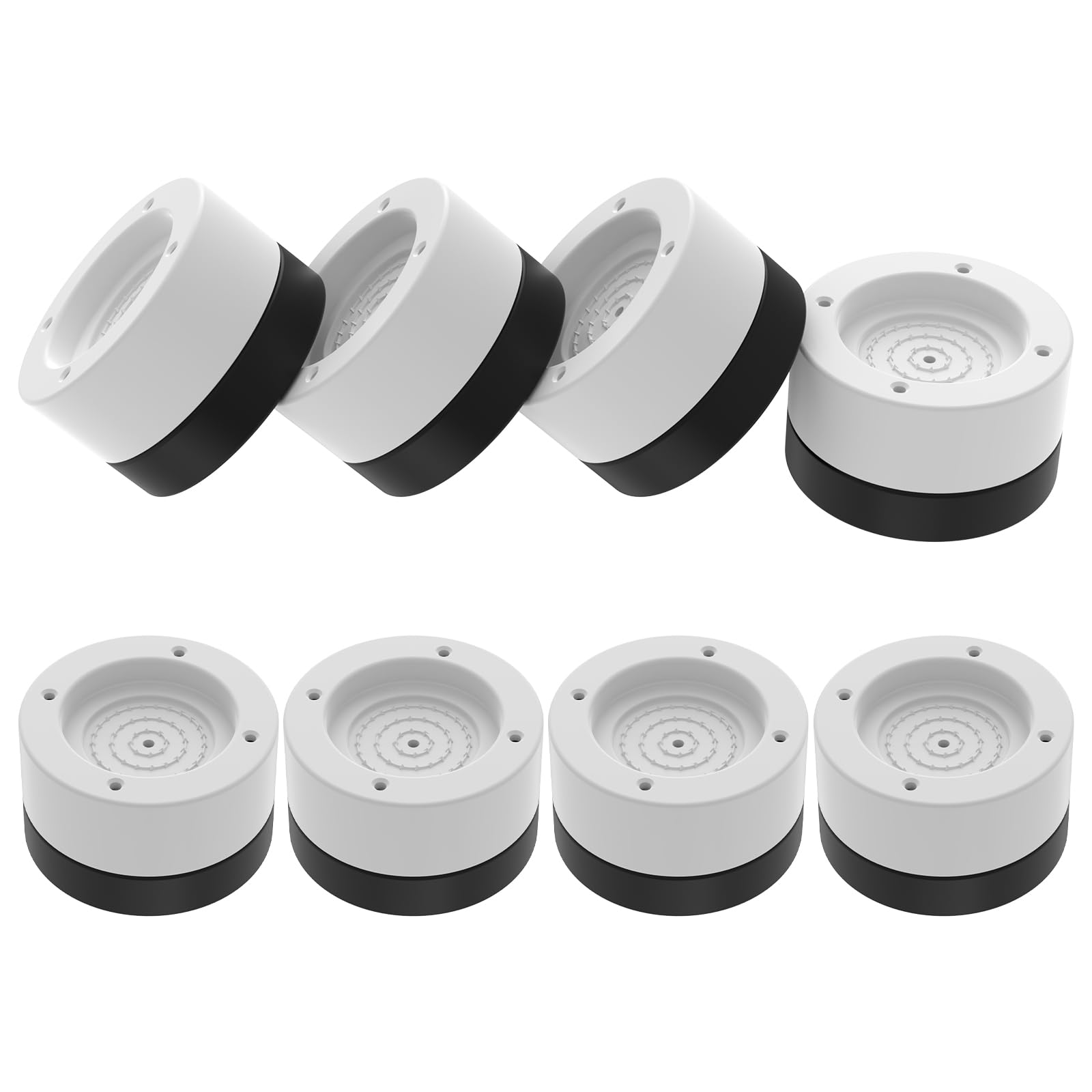 DEWEL Anti Vibration Pads for Washing Machine, Pedestal Base for Washer and Dryer, 8 Stackable Washing Machine Foot Pads for Shock and Noise Cancelling, Non-Slip Moisture Proof Mats