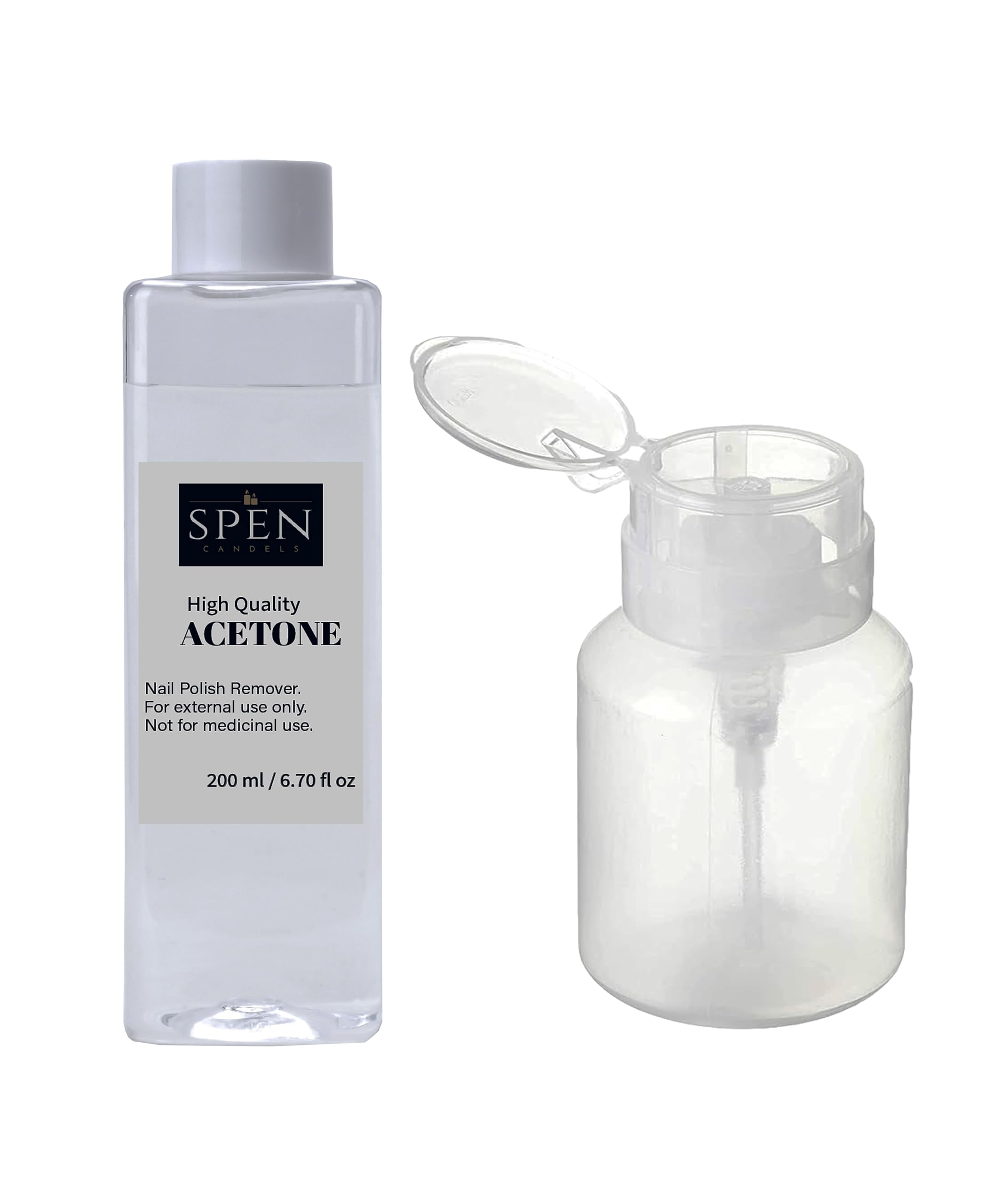 Acetone with Push Down Pump liquid Dispenser | Rose flower fragrance | Nail Polish Remover | Cleaning Glass Remover | Remove Paint And Stuff Marks|empty liquid dispenser pump bottle| NAIL Clear | (200 ML)-image-5