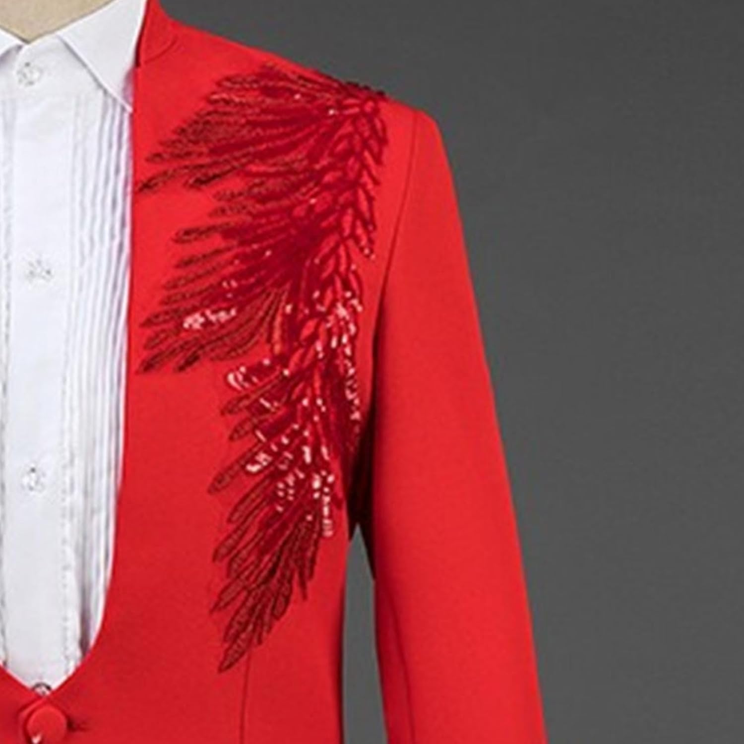 Costume 2 Pezzi Ricamato 1 Pulsante Stampato Cena Giacca Smoking Promessa di Matrimonio Blazer Elegante Vestito