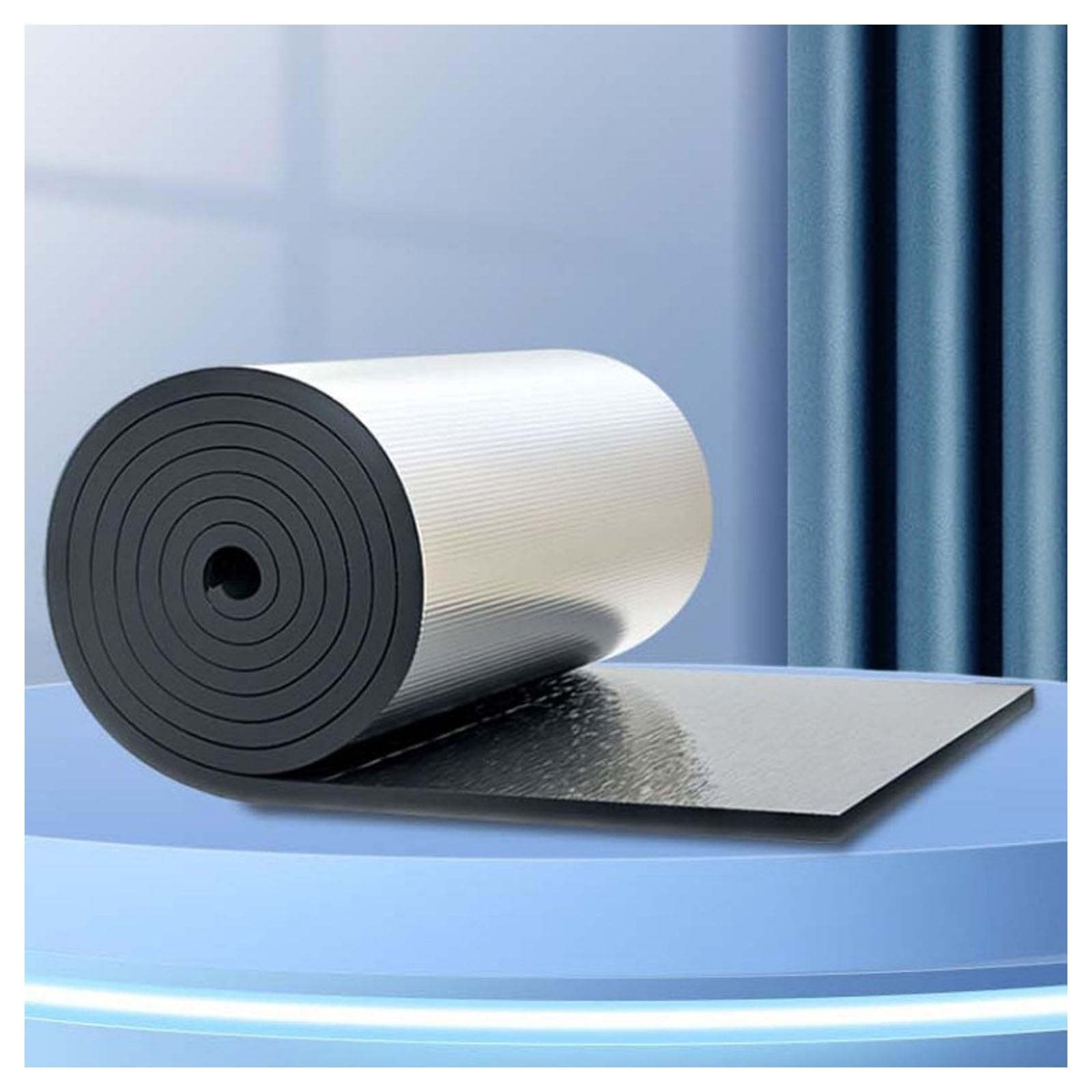 Roll Insulation Soundproofing Mat, Thick Radiator Insulation Foil Reflector, Self-Adhesive Aluminium Foil Insulation Sound Deadening Roll for Roofs, Floors(20MM(THK),1*8m/3.2*26.2ft)