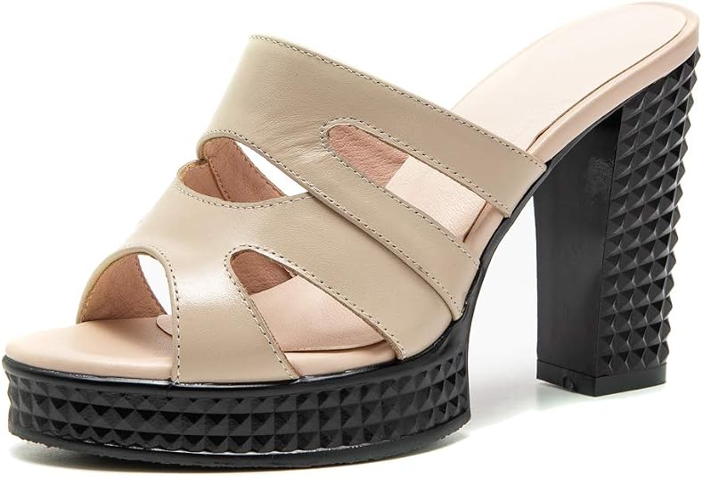 ANNIESHOE Muiltjes voor Dames Leder Sandalen Hoge Hak Damesschoen Beige  35CN 35EU 22.5cm : Amazon.nl: Kleding, schoenen \u0026 sieraden