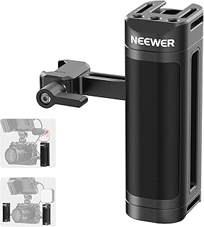 NEEWER Lightweight NATO Side Handle Handgrip Aluminum with Universal NATO Clamp Up & Down Adjustable, 1/4" Threads, Cold Shoe, Camera Cage Handle Compatible with SmallRig NEEWER Cage Rig, CA023H