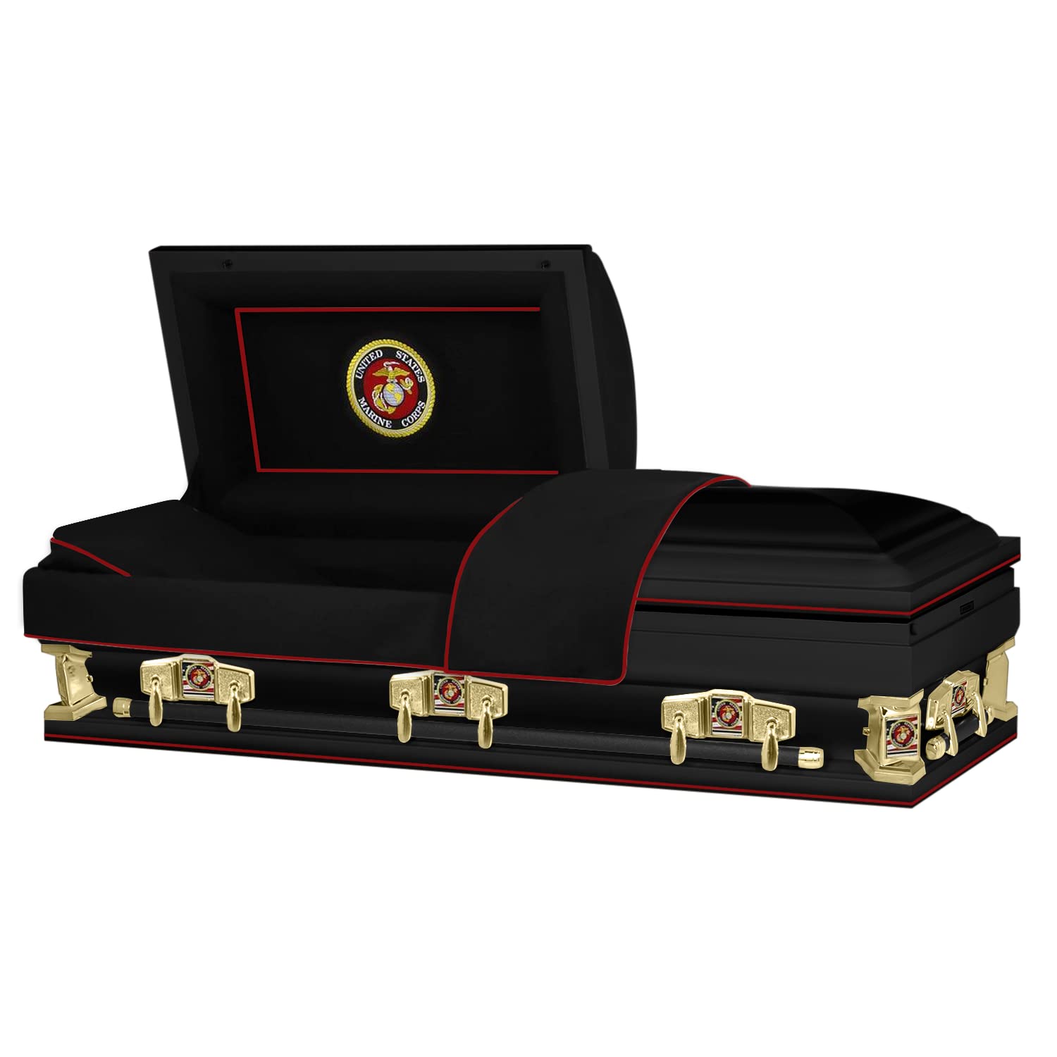 Buy Titan Casket Veteran Select XL Steel Casket (33", Marines) Handcrafted Oversize Funeral