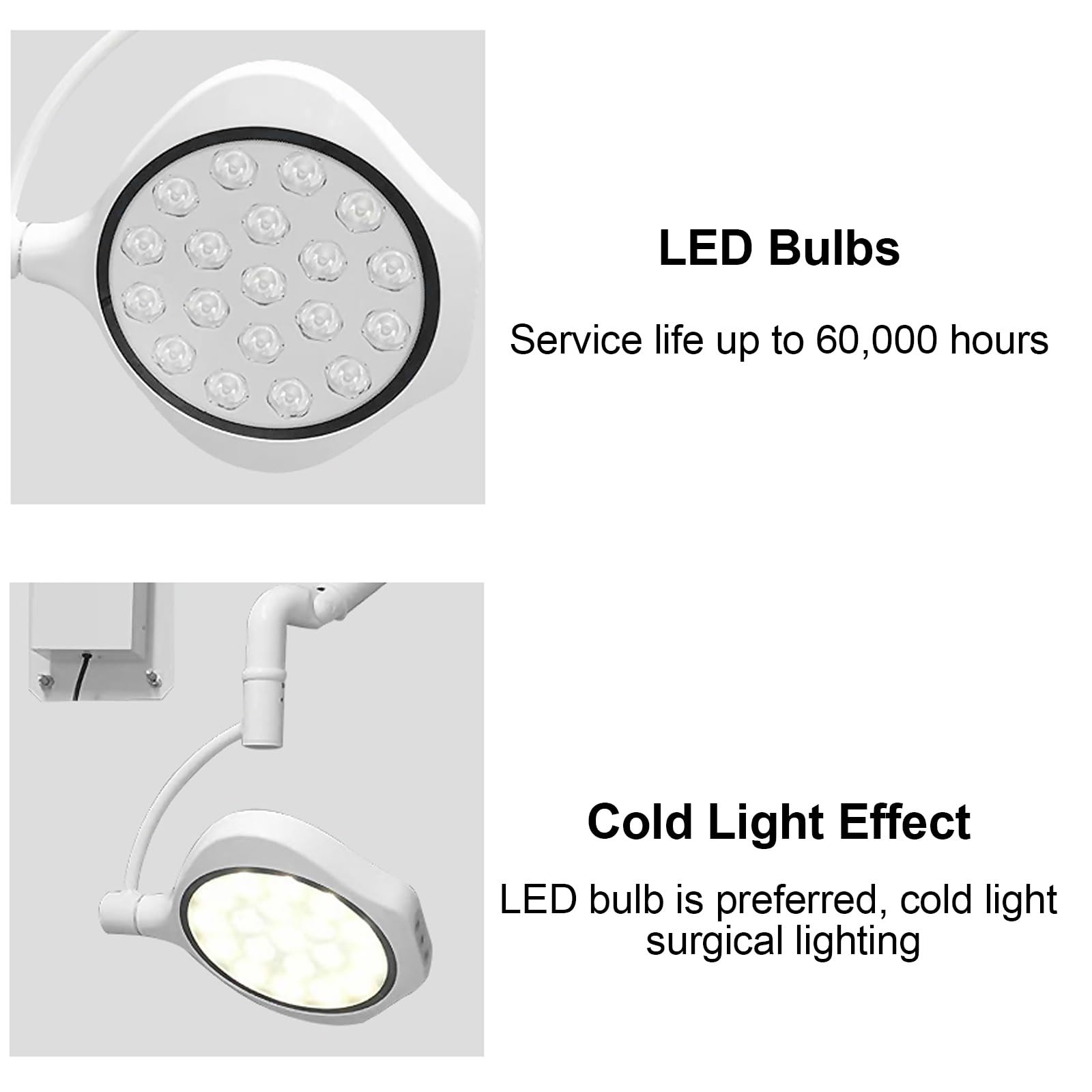 Lampa Obrotowa Podłogowa 360°, 19 Otworów, Stomatologiczna Lampa LED Do Badania Jamy Ustnej, Lampa Bezcieniowa LED Do Ginekologii, Ambulatoryjna, Stomatologiczna, Laryngologiczna, z Regulowanym Kątem