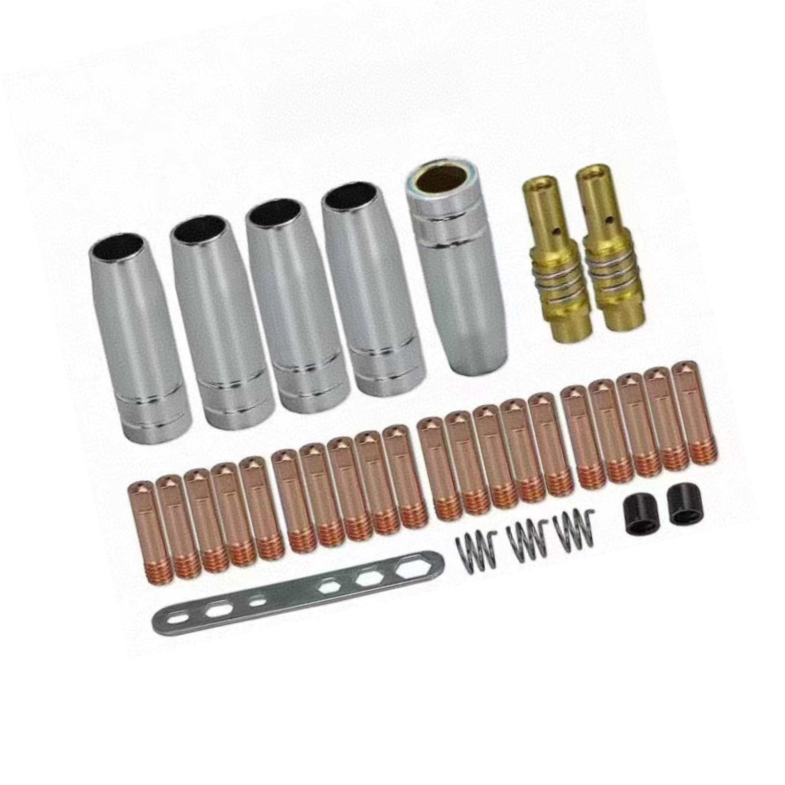 Oxxggkao C 33Pcs Welding Nozzle Accessories Set For Mb15ak With 0.8Mm 0.9Mm 1.0Mm Opper Tip And Nozzle Holder Welding Accessories