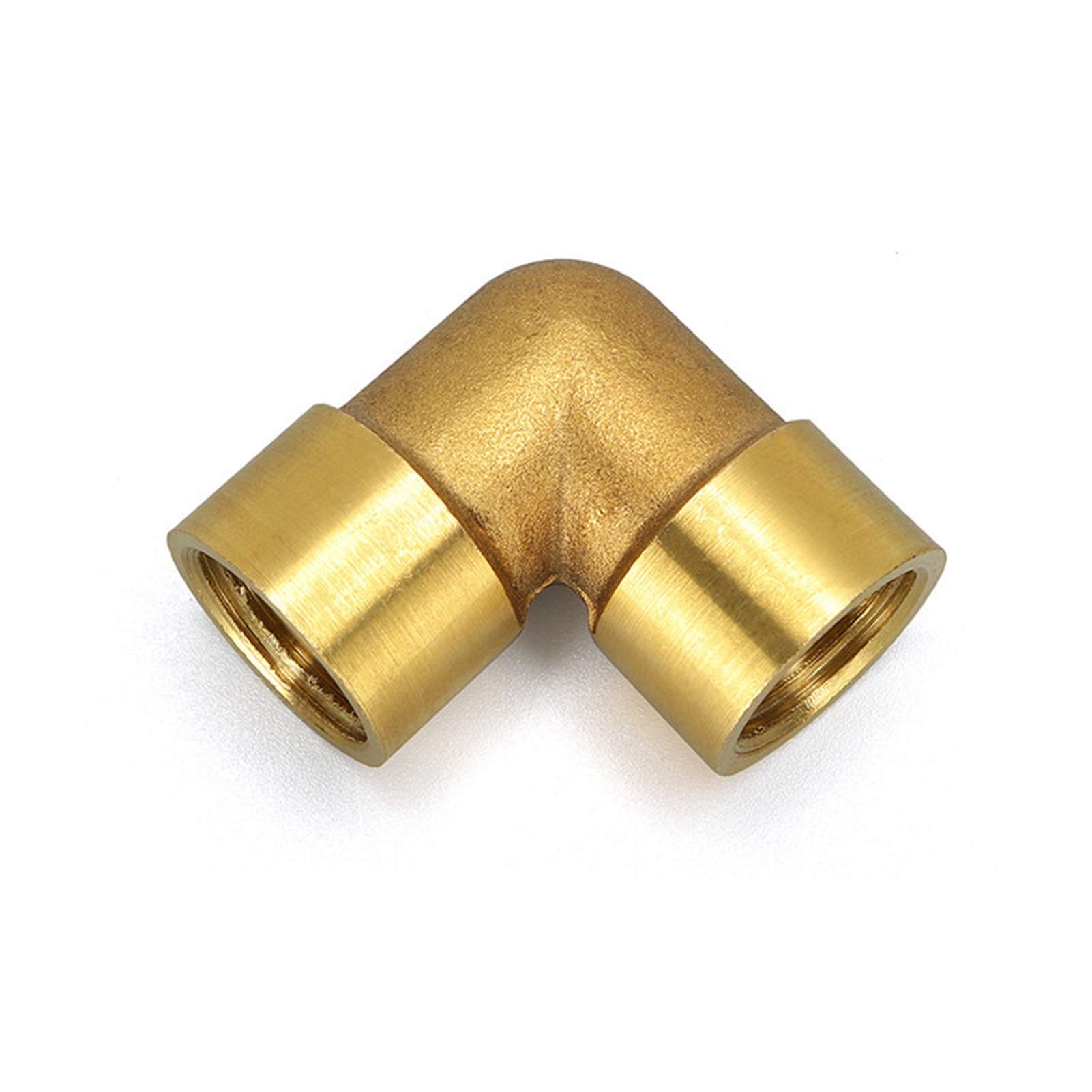 Qinlu-Brass Connector Hose Fitting 90 Deg Brass Elbow Pipe Fitting Connector Coupler For Water Fuel Copper Adapter, 1/8