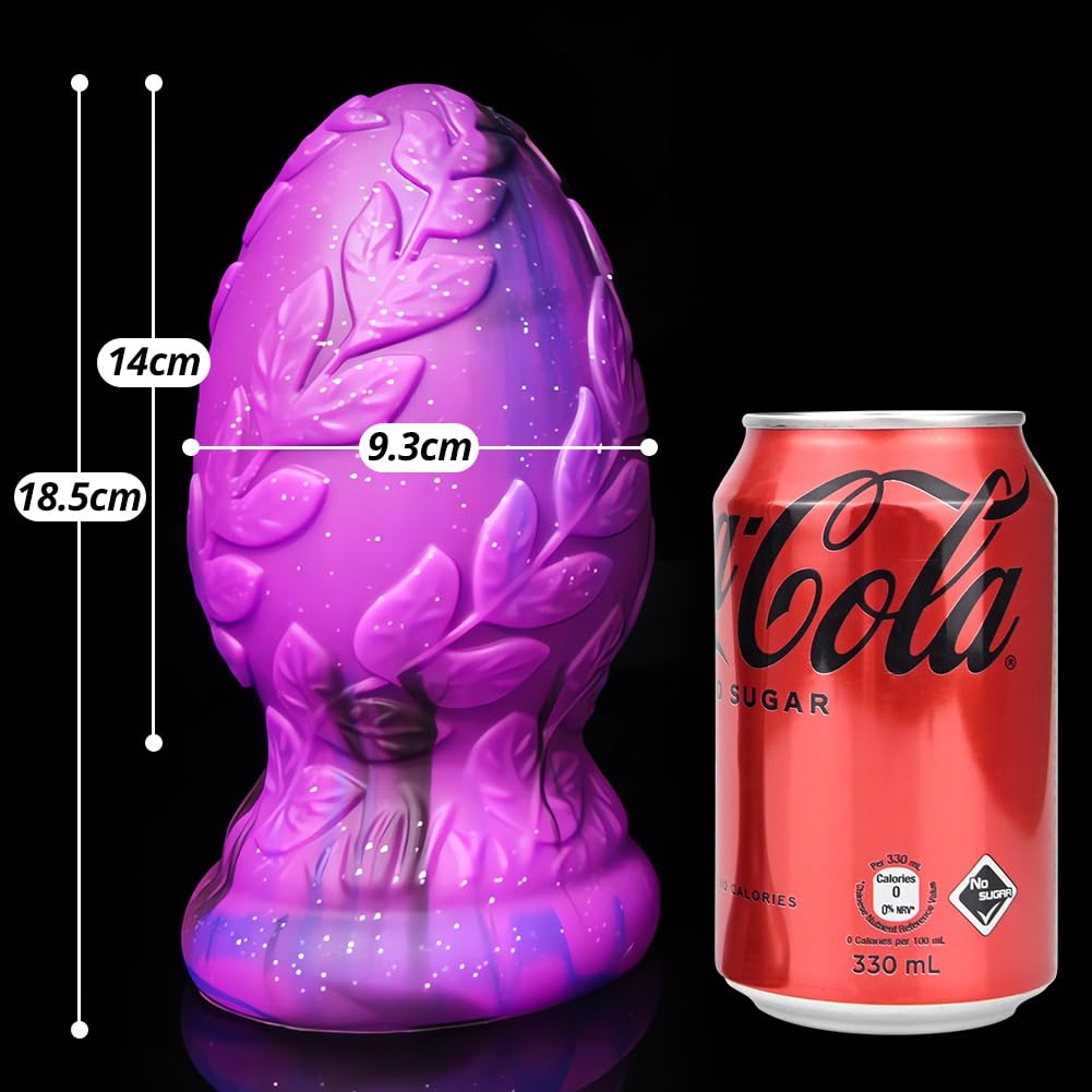 SXOVO Anal Plug Butt Plugs con forte ventosa 3D Leaf Pattern Fantasy Dildo anale Prostata G-Spot Stimolazione Sex Toy Dragon Eggs Anal Plug per donne uomini coppie (L)