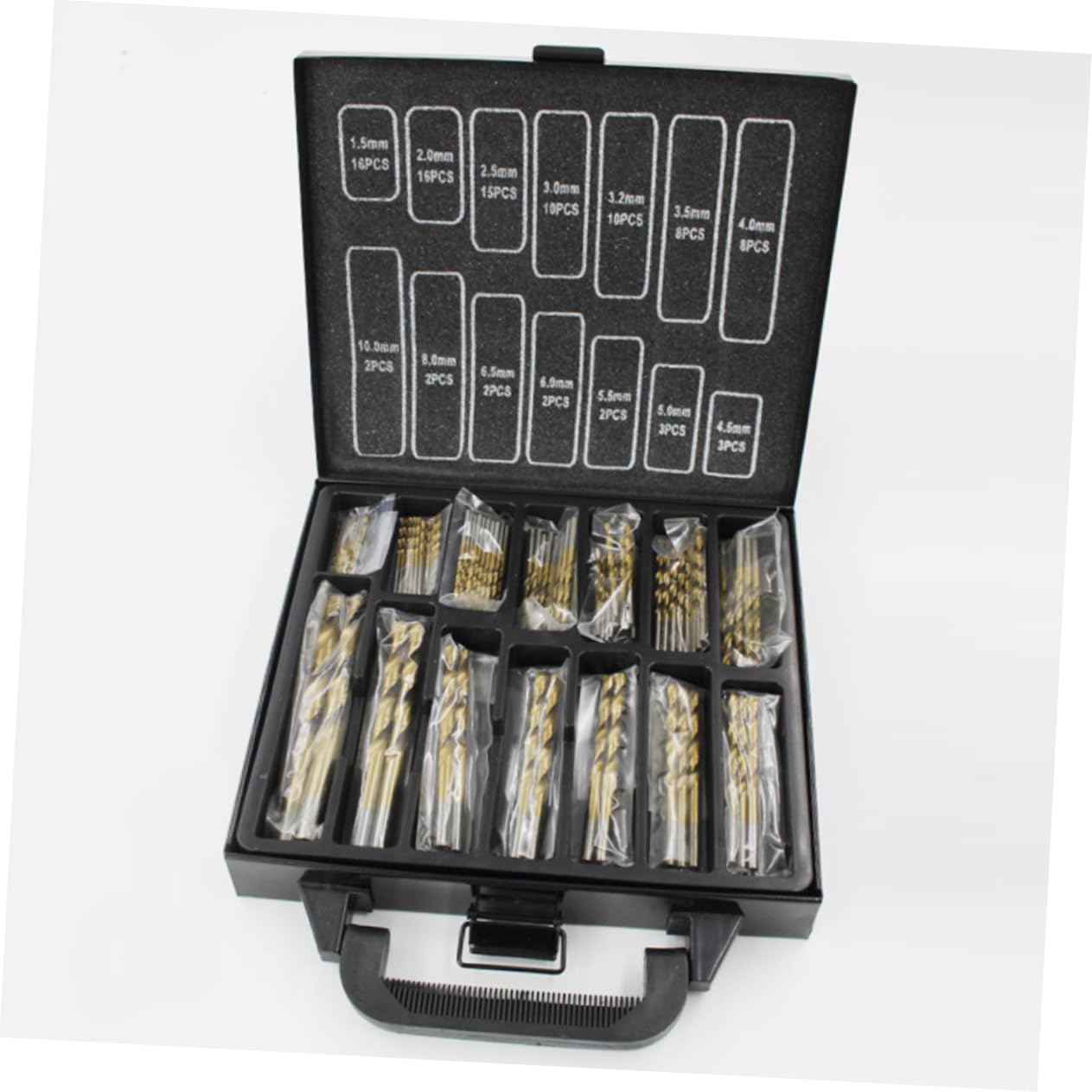 jojofuny Jeu De 99 Forets HSS 15 10mm En Acier Haute Qualité Avec Revêtement Titane Nitride Coffret Durable Pour étal Et