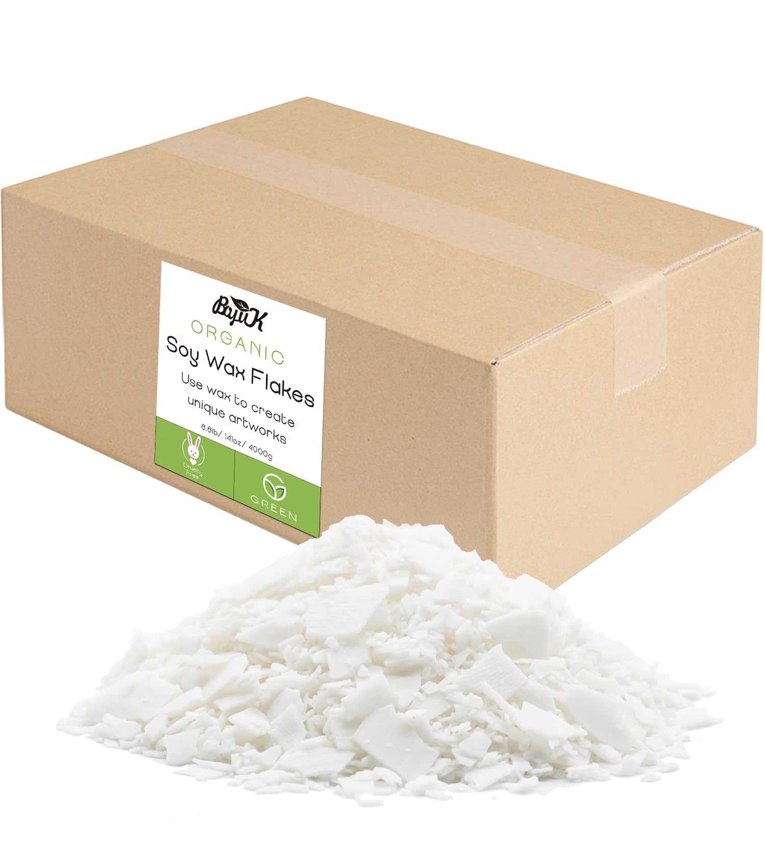 BOYUJK Flocons de cire de soja naturelle pour bougies 3 kg 100 % cire de soja pour la fabrication de bougies issues de l'agriculture biologique, sans additifs, inoffensif et pure