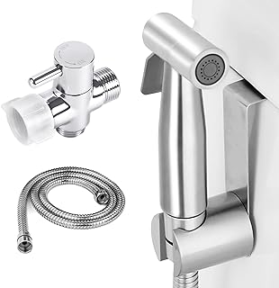Bidet Sprayer for Toilet,Guamar Handheld Bidet Toilet Sprayer Set with Hose,Bathroom Stainless Steel Cloth Diaper Sprayer Jet Spray for Muslim Shower,Toilet Cleaning,Personal Hygiene,Easy to Install