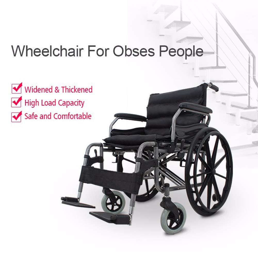 Silla de Ruedas Manual Ligera,Silla de Transporte Plegable con Reposapiés para Ancianos