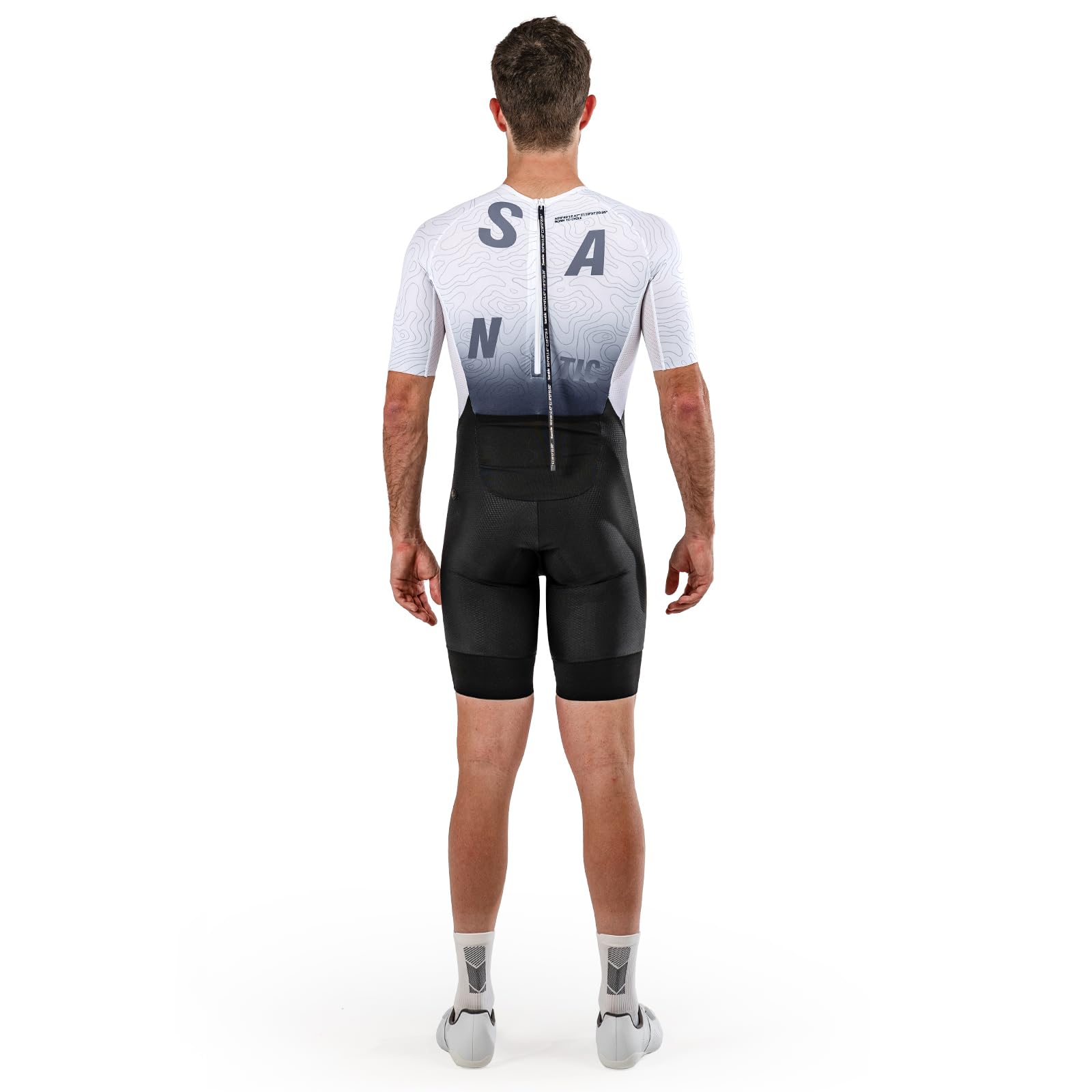 Santic Herren Triathlonanzug Einteiler Ärmellos Triathlon Anzug Gepolstert Kurzarm Trisuit Triathlon Kurz Hohe Elastizität Schnell Trocknend Abnehmen Fahrrad Skinsuit