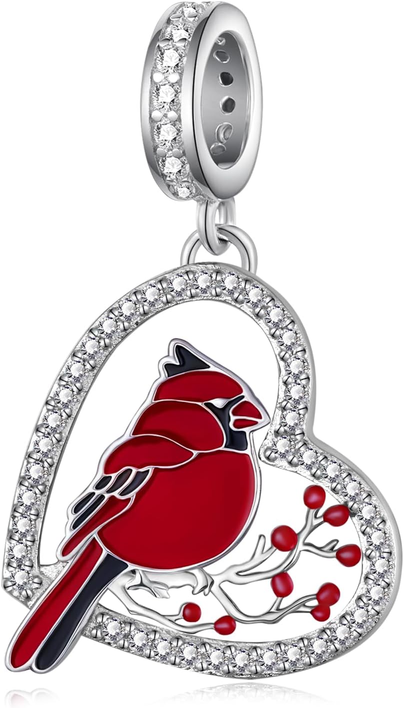 Cardinal Charm 925 Sterling Silver Cardinal Gifts for Women Animal Jewelry Gifts for Women Wife